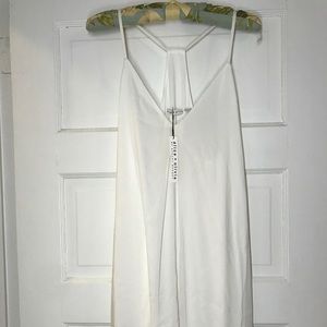 ALICE AND OLIVIA WHITE FIERRA Y-BACK TANK DRESS