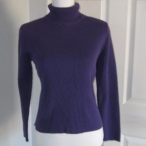 EUC! Coldwater Creek purple ribbed turtleneck - S