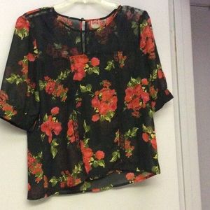 Black flowered blouse