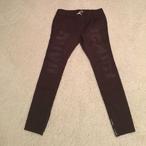 Pacsun Brown Distressed Pants Zip Upp Ankles