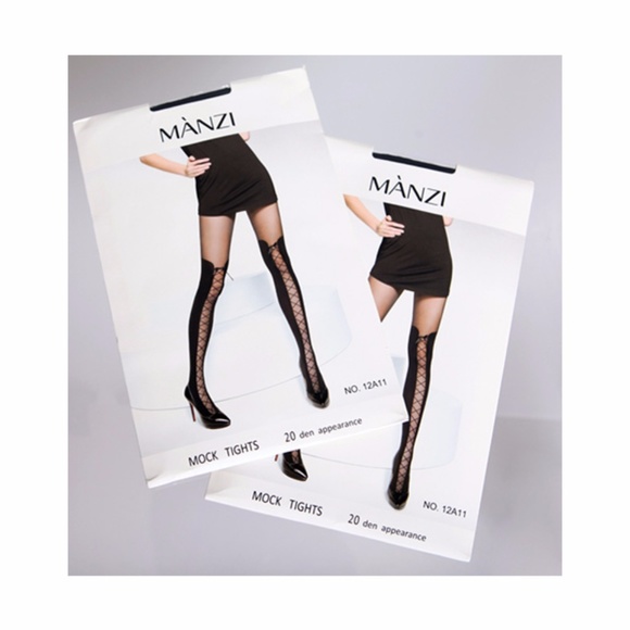 Manzi Mock Tights Black Over Knee Sexy Pantyhose - Picture 8 of 8