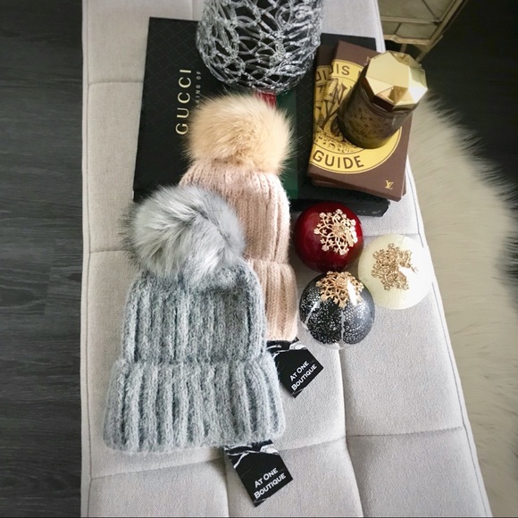 SOLD OUT // Fuzzy Ribbed Pompom Beanie - Picture 4 of 6