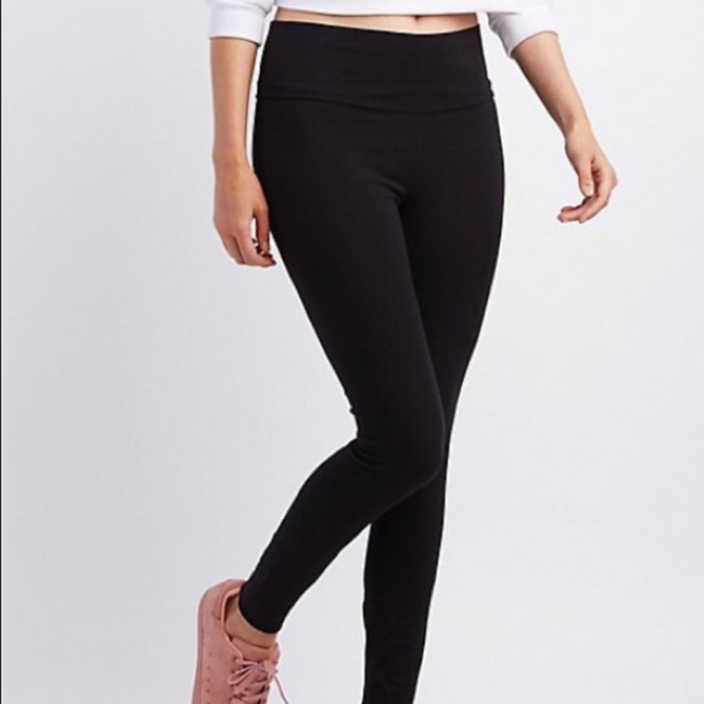 2 Charlotte Russe high waisted cotton leggings.