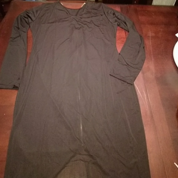 Sexy black bodycon dress(gold zippered back) sz.2X - Picture 4 of 8