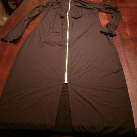 Sexy black bodycon dress(gold zippered back) sz.2X - Picture 5 of 8