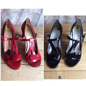 Set Of Two Pantent Leather Pumps