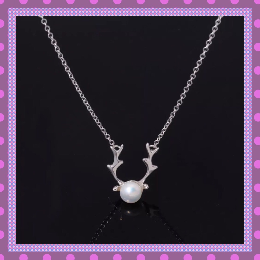 🦌SS Buckhorn Pearl Pendant Necklace🦌