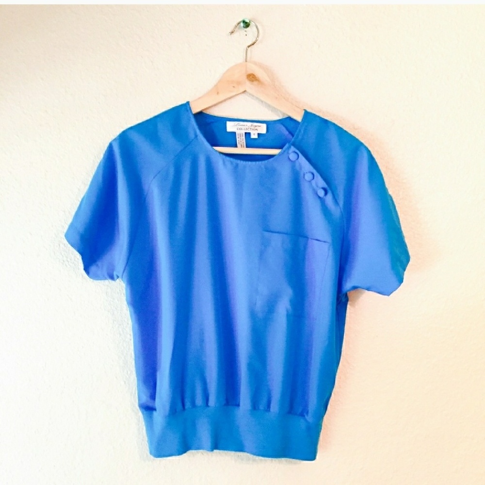 Vintage 1960s blue blouse by Laura & Jaybe