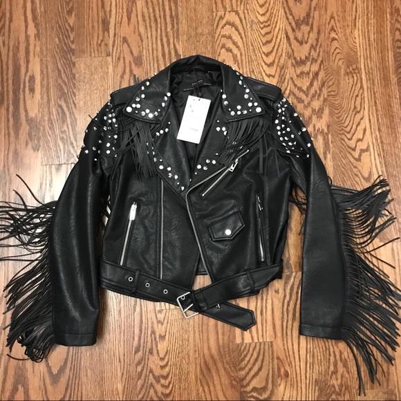 zara studded jacket