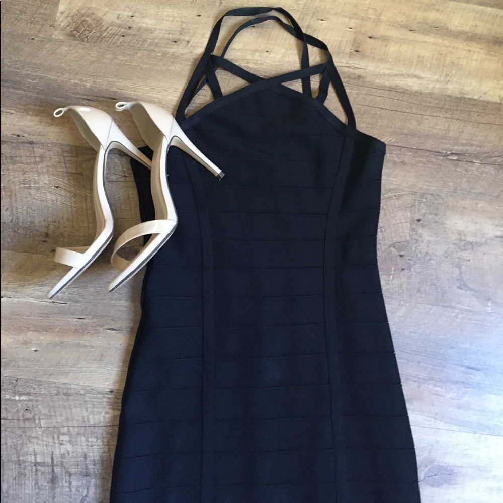 Bebe black bandage dress