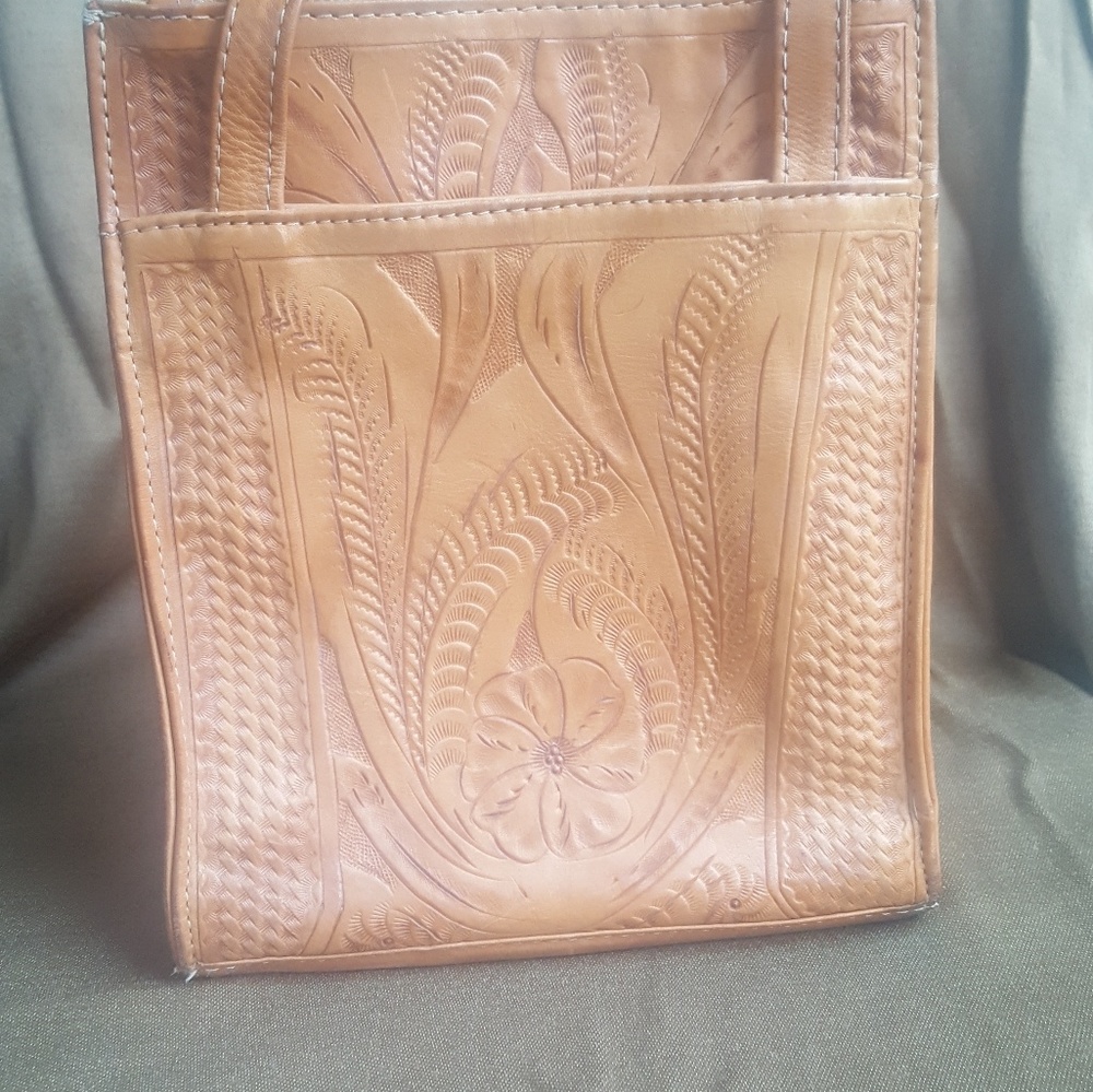 Tooled leather purse