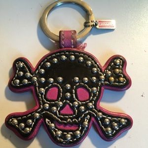 Coach Studded Skull Keychain