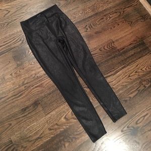 Assets by spanx faux leather leggings, size medium