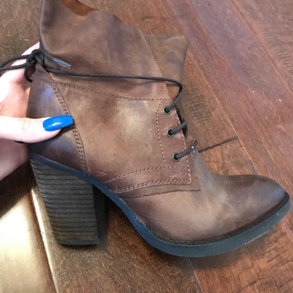 leather heeled combat boots
