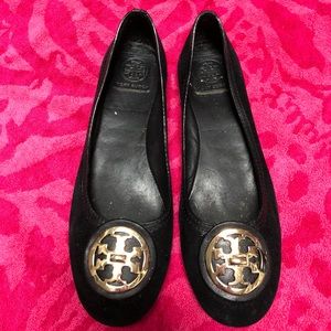 Tory Burch black suede flats