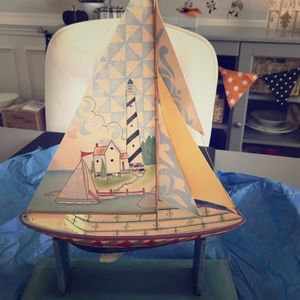 Jim Shore Heartwood Creek Sailboat with base