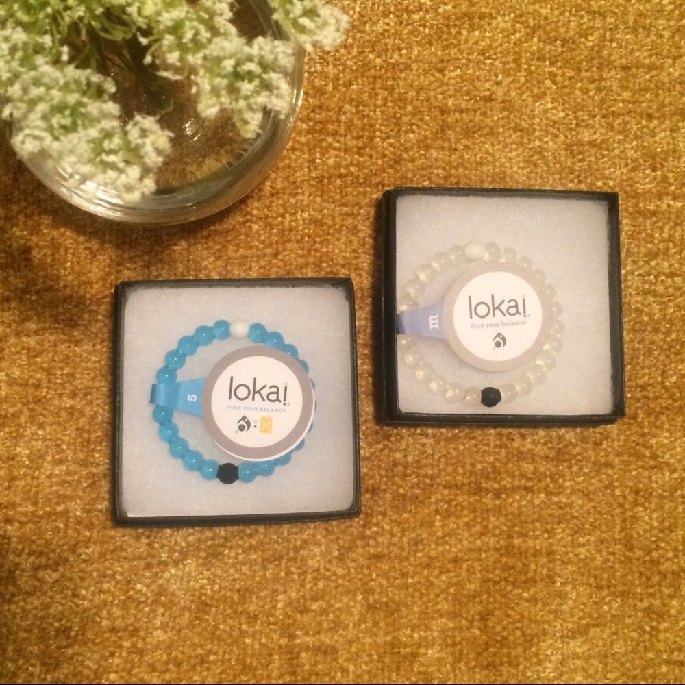 Clear and Blue Lokai Bracelets