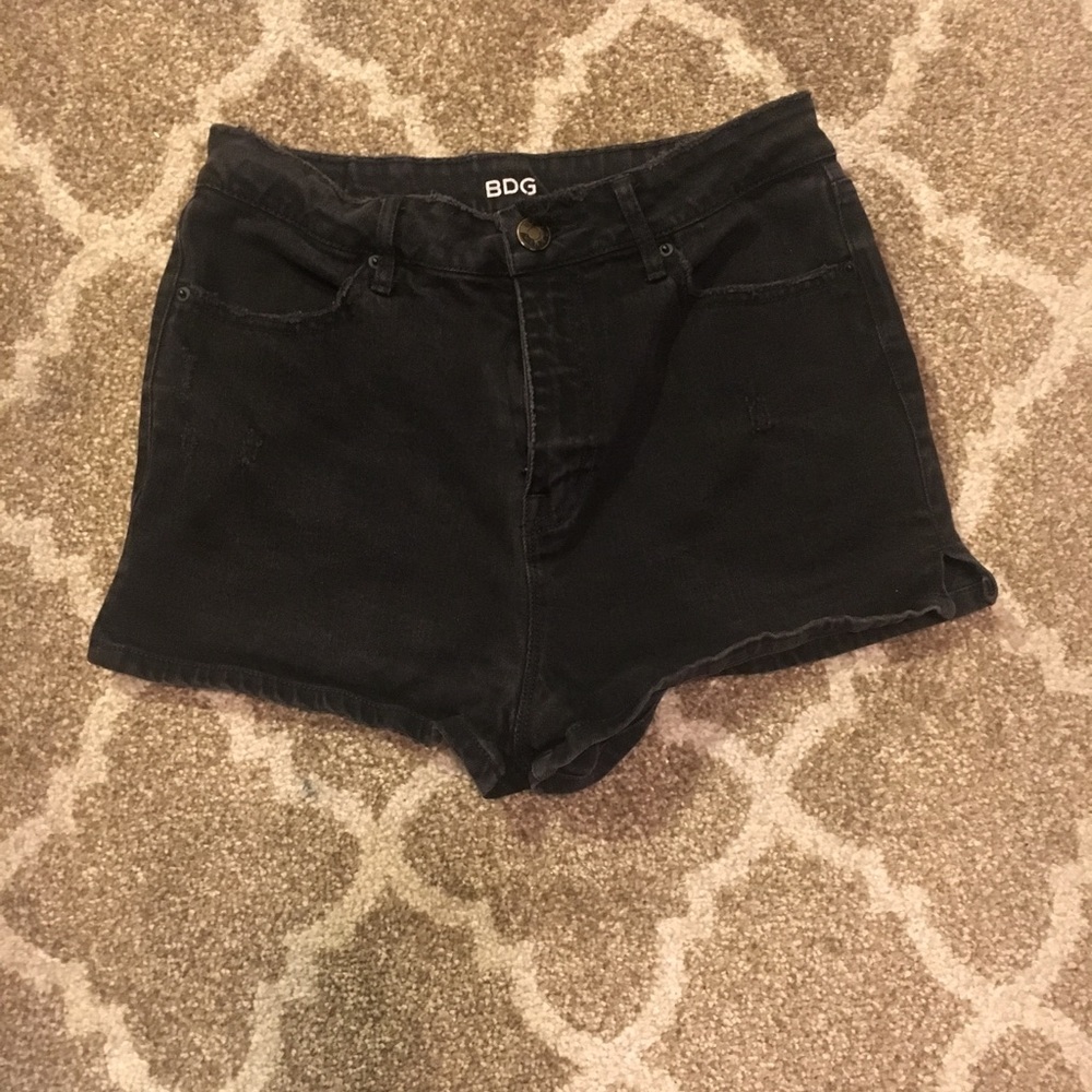 BDG High Rise Distressed Denim Shorts
