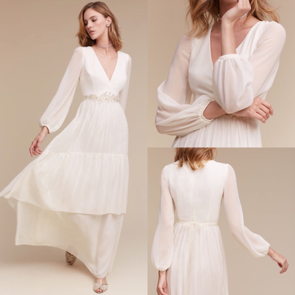 White v neck dress