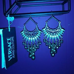 Dangle chandelier earring with gem stone