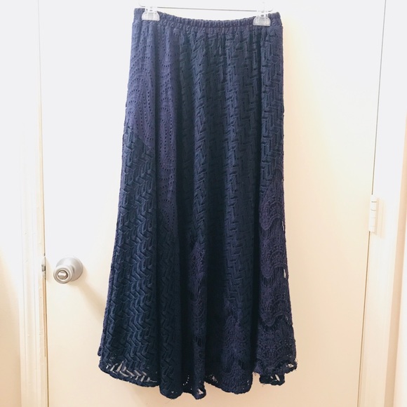 Navy Maxi Skirt | Sz Small - Picture 2 of 7