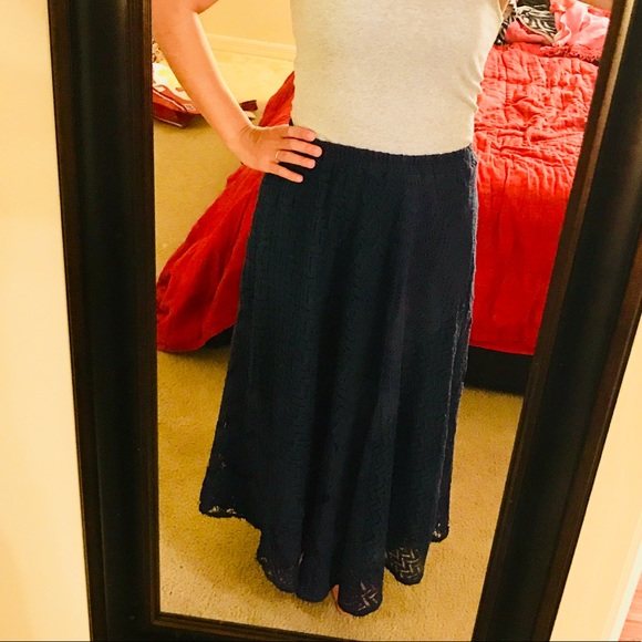 Navy Maxi Skirt | Sz Small - Picture 7 of 7