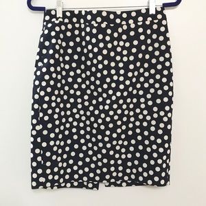 J. Crew Factory Basketweave Polka Dot Pencil Skirt