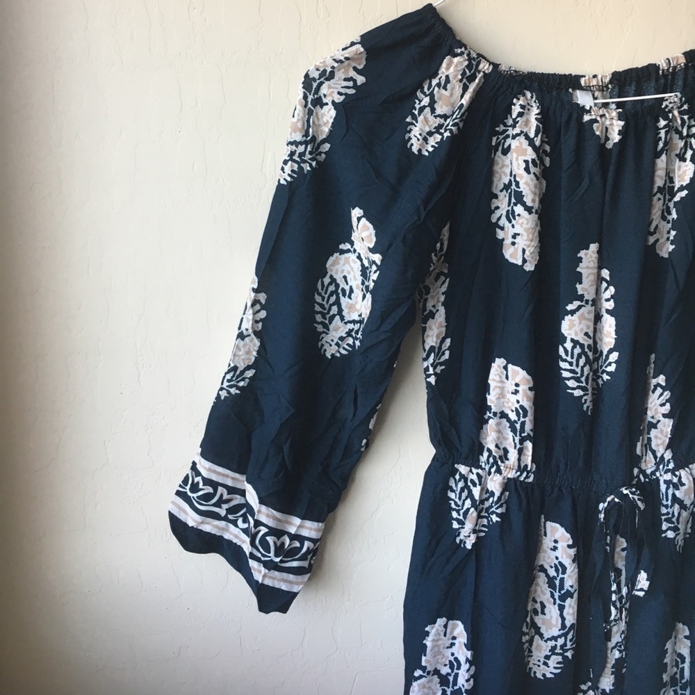 Navy Blue Long Sleeve Romper