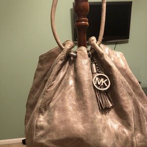 Michael Kors pewter hobo bag