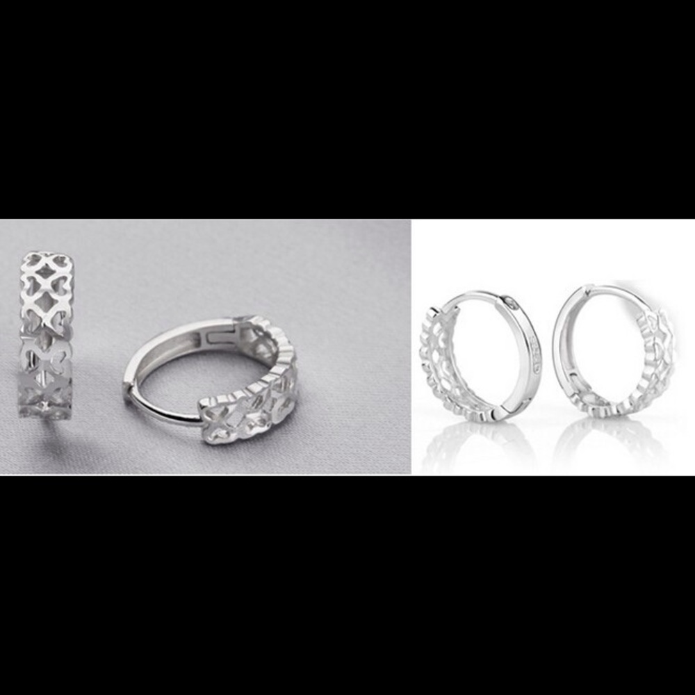 🎄 Sterling Silver Hoop Earrings - Picture 4 of 4