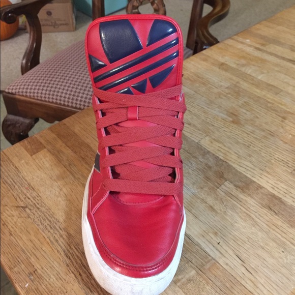 Adidas originals red high top sneakers - Picture 2 of 6
