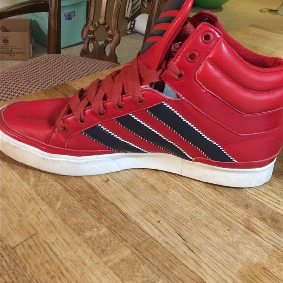 Adidas originals red high top sneakers - Picture 3 of 6