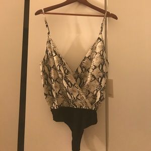 Snakeskin bodysuit top