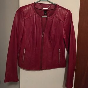 White House Black Market red leather jacket