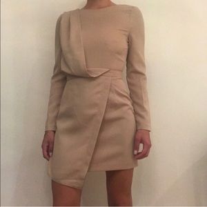 Blaque Label Long Sleeve Nude Dress