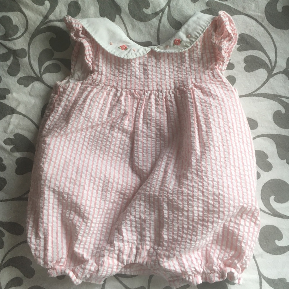 Janie and Jack beautiful seersucker romper.