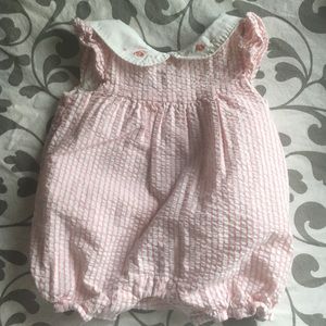 Janie and Jack beautiful seersucker romper.