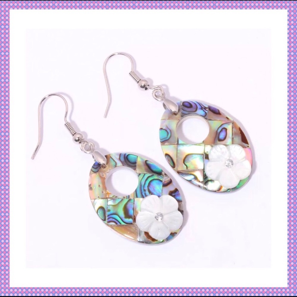💥Abalone Shell Dangle Pierced Earrings💥 - Picture 3 of 5