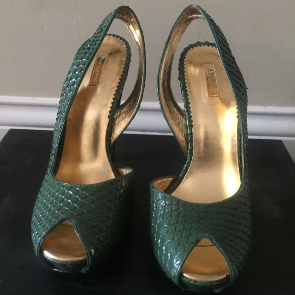 Report Signature Green Python Heels