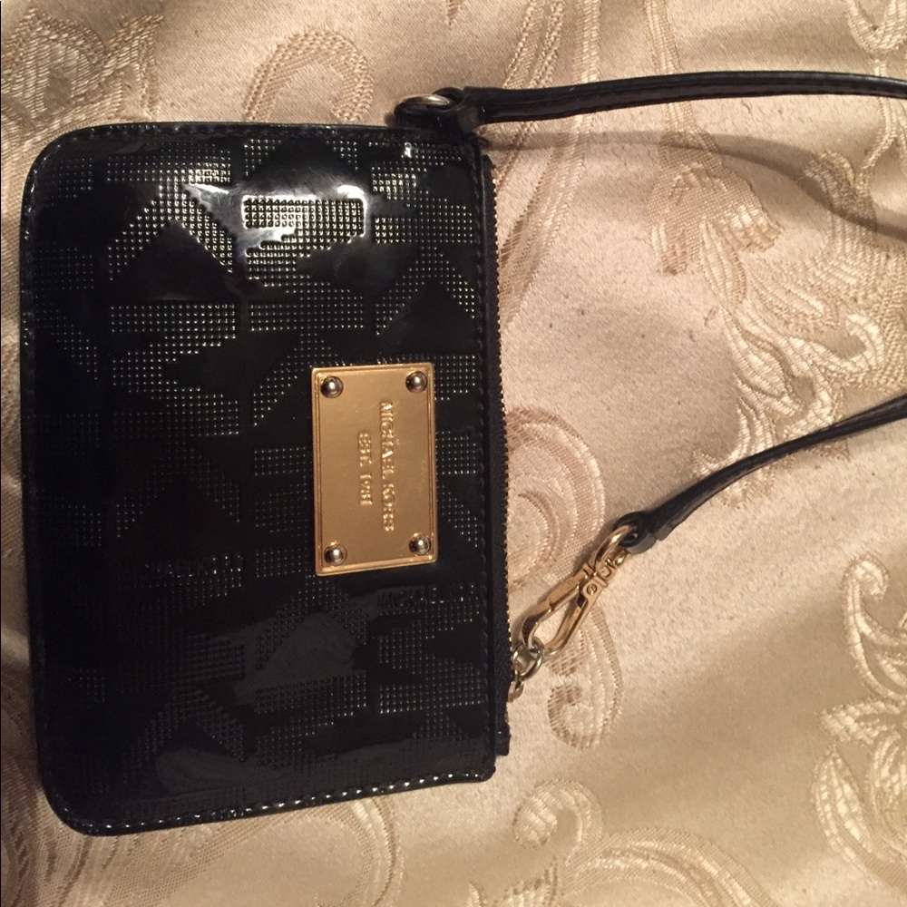 Black Patent Leather Michael Kors Card Holder