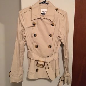 very stylish short trench coat from Bebe
