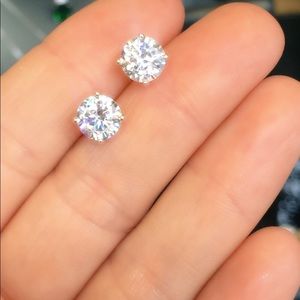 Cubic Zirconia sterling silver studs