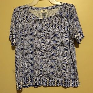 Blue tribal crop top