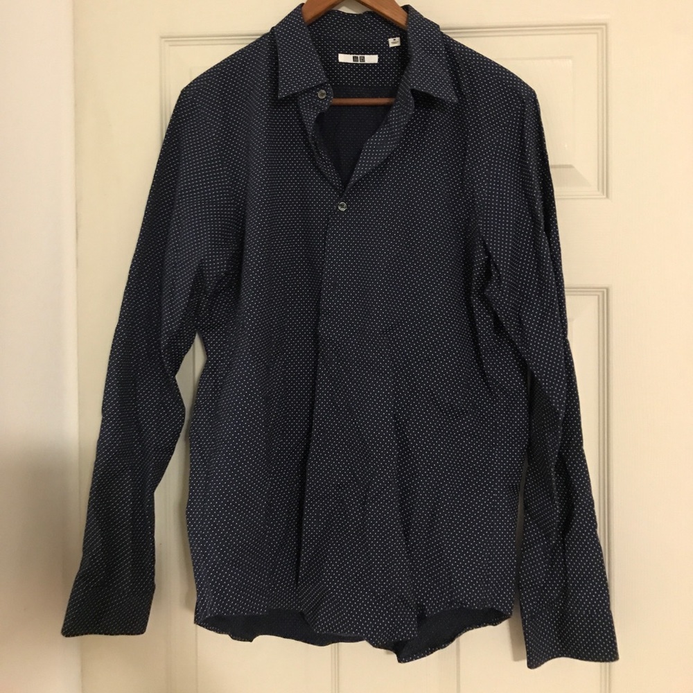Uniqlo Navy Patterned Shirt
