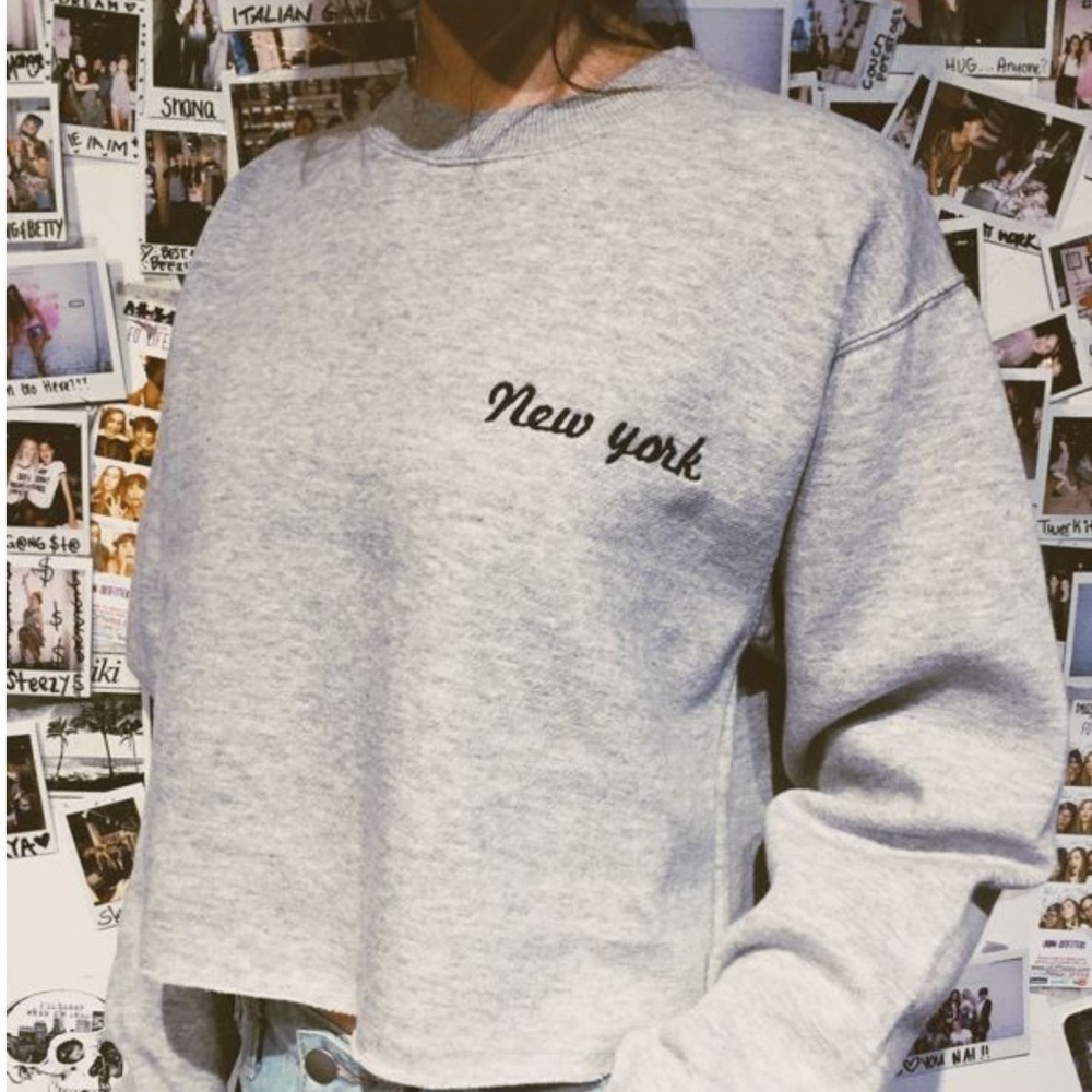 Gray Brandy Melville New York sweater