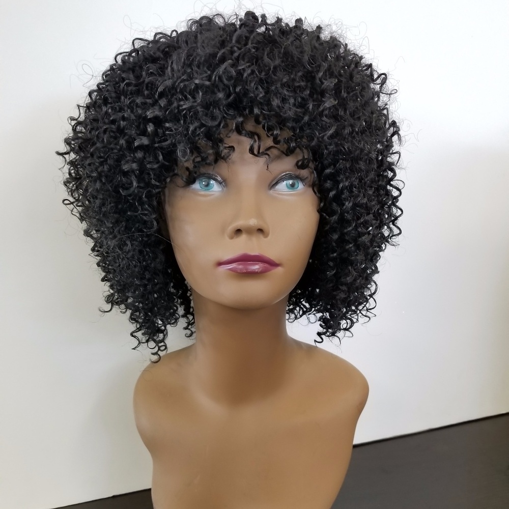 Black Kinky Curly 100% Japanese Synthetic Wig