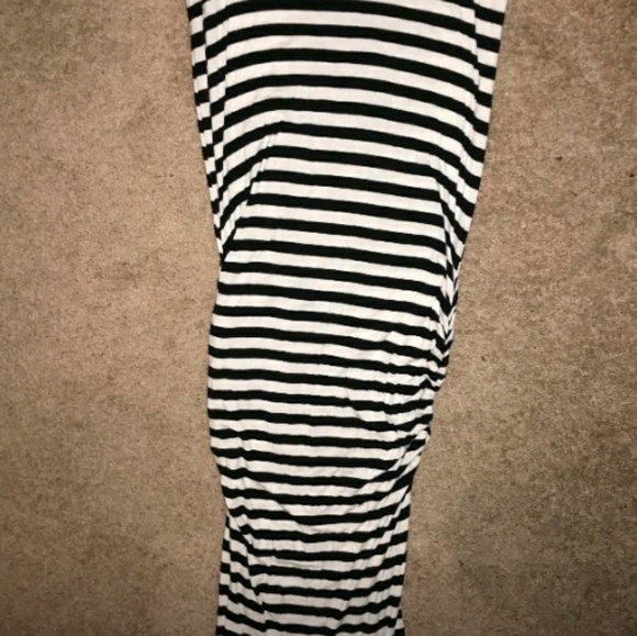 Caslon Black and White Striped Ruched Maxi Dress - Picture 3 of 4