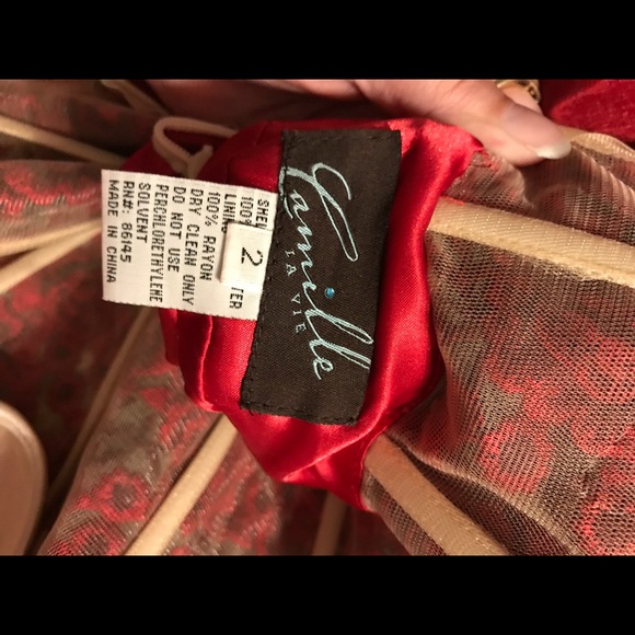 Red short homecoming dress Sz 2 by Camille - Picture 7 of 8