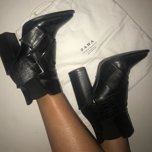 Zara Block Heeled Booties