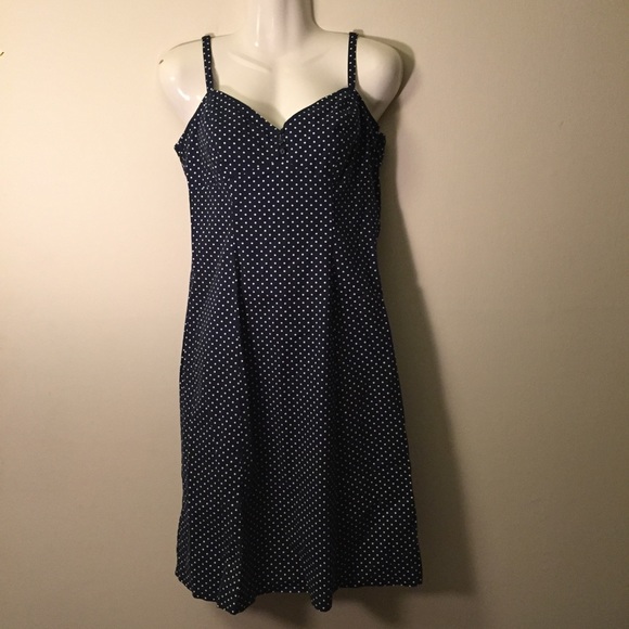 New York & Company Dresses & Skirts - Navy Blue Poka Dot Dress